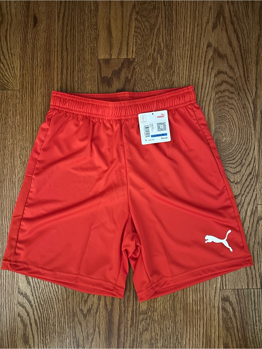 Puma Kid’s  Bright Red Athletic Shorts with White Logo